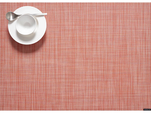 Chilewich Mini Basketweave Compact Rectangle Placemats, Ivy 12 x 16, showcasing a refined, textured design perfect for enhancing both casual and formal dining settings.