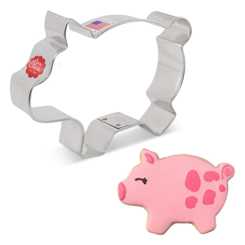 Ann Clark Piggy cookie cutter, intricately designed for charming pig-shaped cookies, ideal for enhancing farm-themed baking projects.