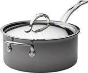 Hestan NanoBond | Cookware - 4qt Saucepan + Lid featuring NanoBond technology, long handle, helper handle, and fitted lid, ideal for precision cooking at Athens Cooks.