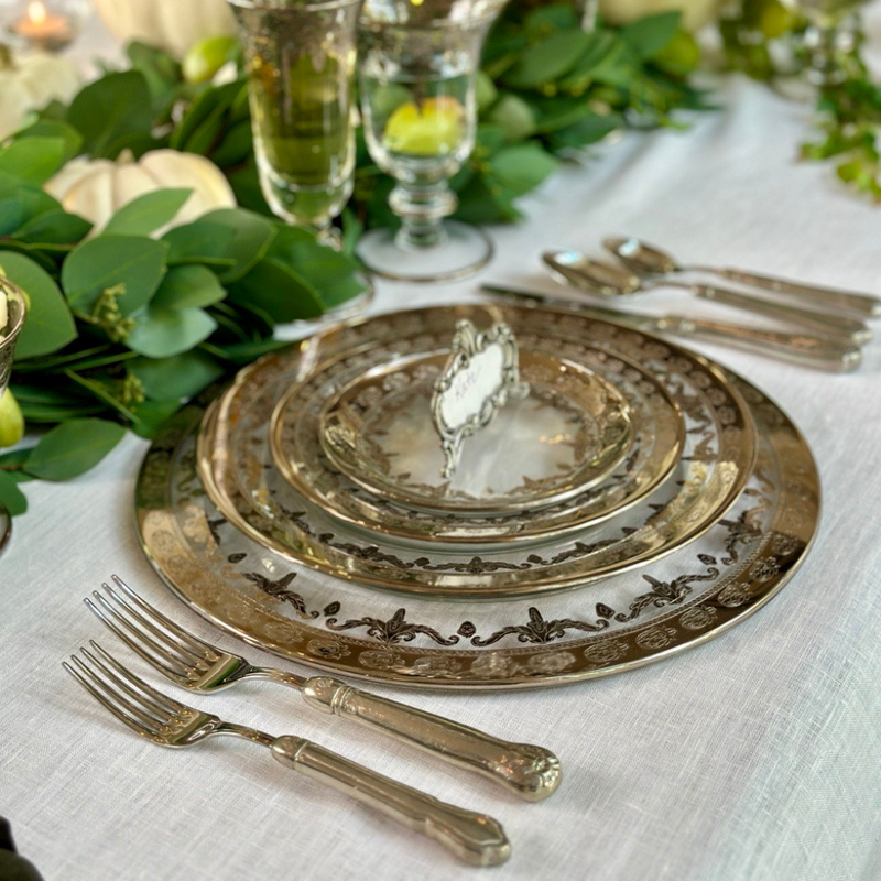 Arte Italica & Crown Linen Designs | Hotel Collection 5-Piece Place Setting