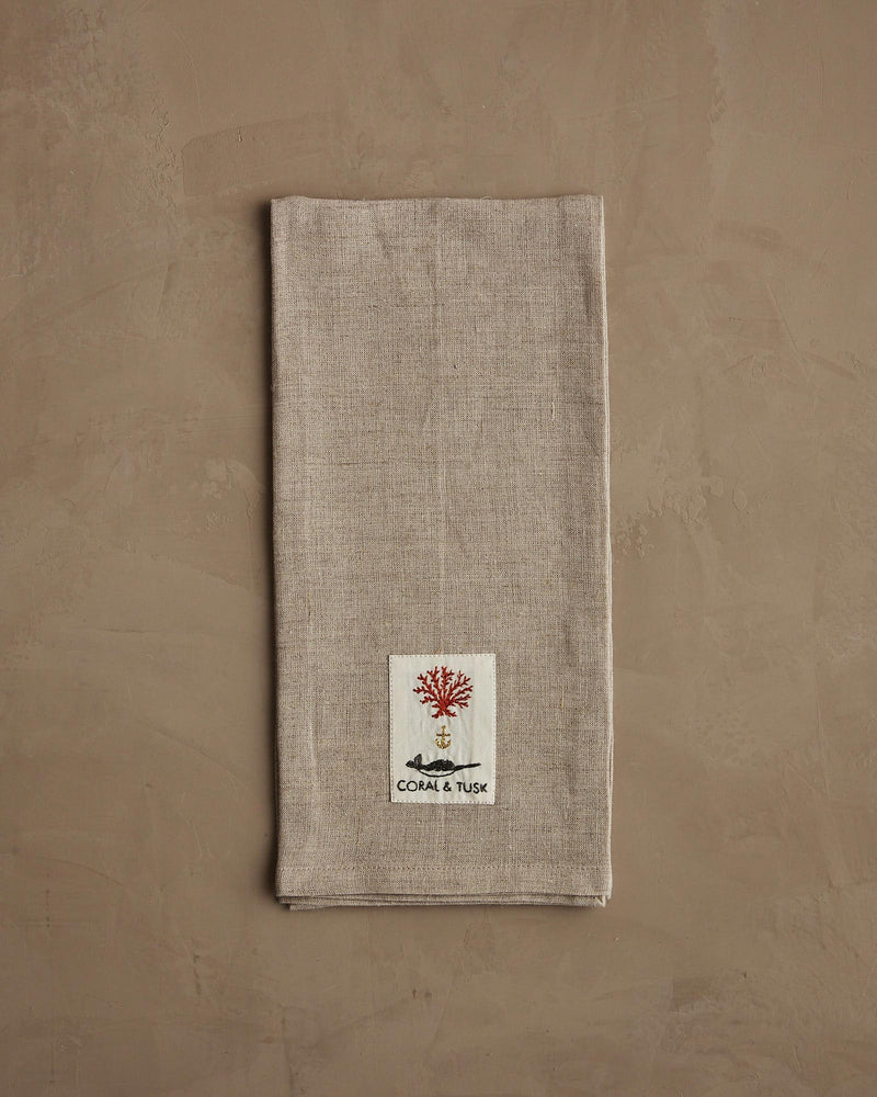 Coral & Tusk | Partridge in a Pear Tree Tea Towel featuring festive bird design, ideal for gifting or enhancing holiday table decor.