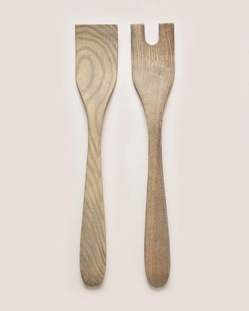 Farmhouse Pottery | Crafted Salad Servers - Grey, handcrafted from New England ash, showcasing artisanal design perfect for tossing and serving salads, aligning with Athens Cooks' curated kitchen collection.