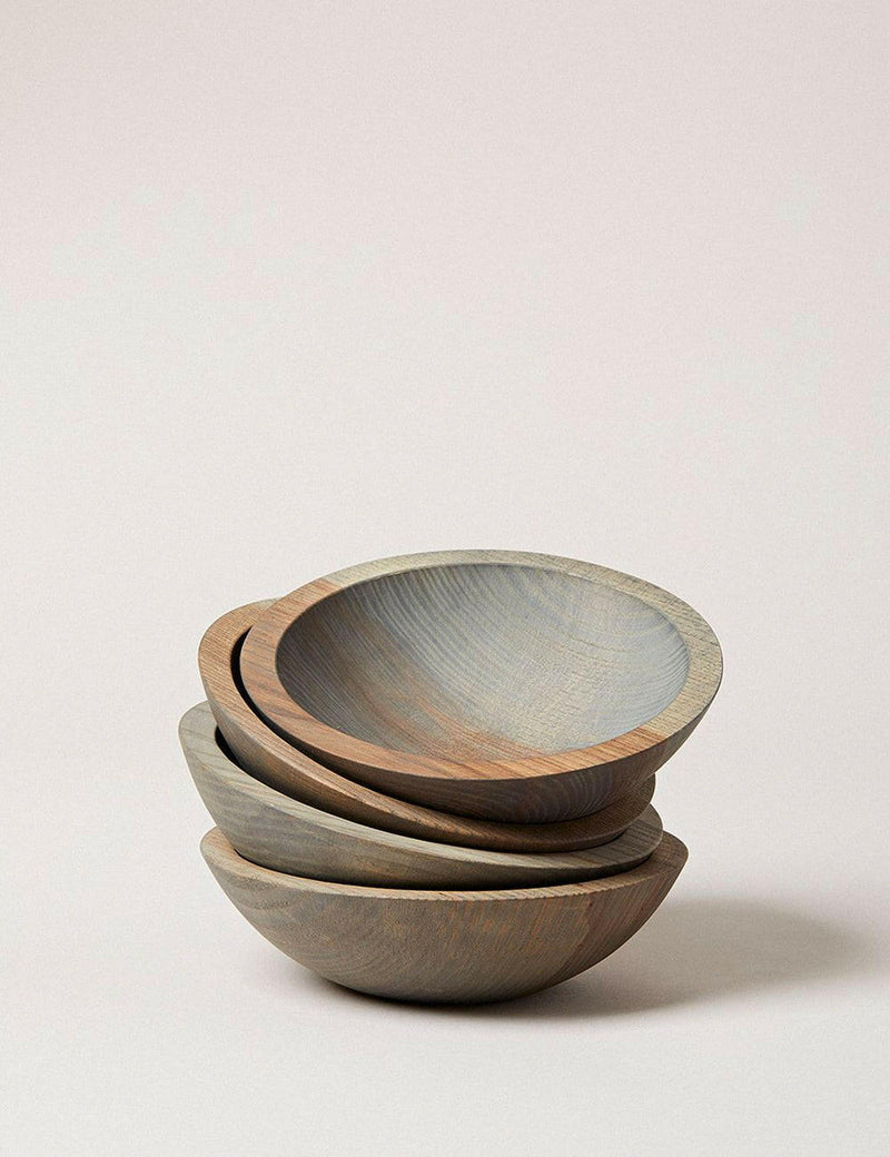 Farmhouse Pottery | Crafted Wooden Bowls - 17 - Natural, elegantly nested for storage, ideal for serving salads or as decor, embodying a rustic, farm-to-table style.