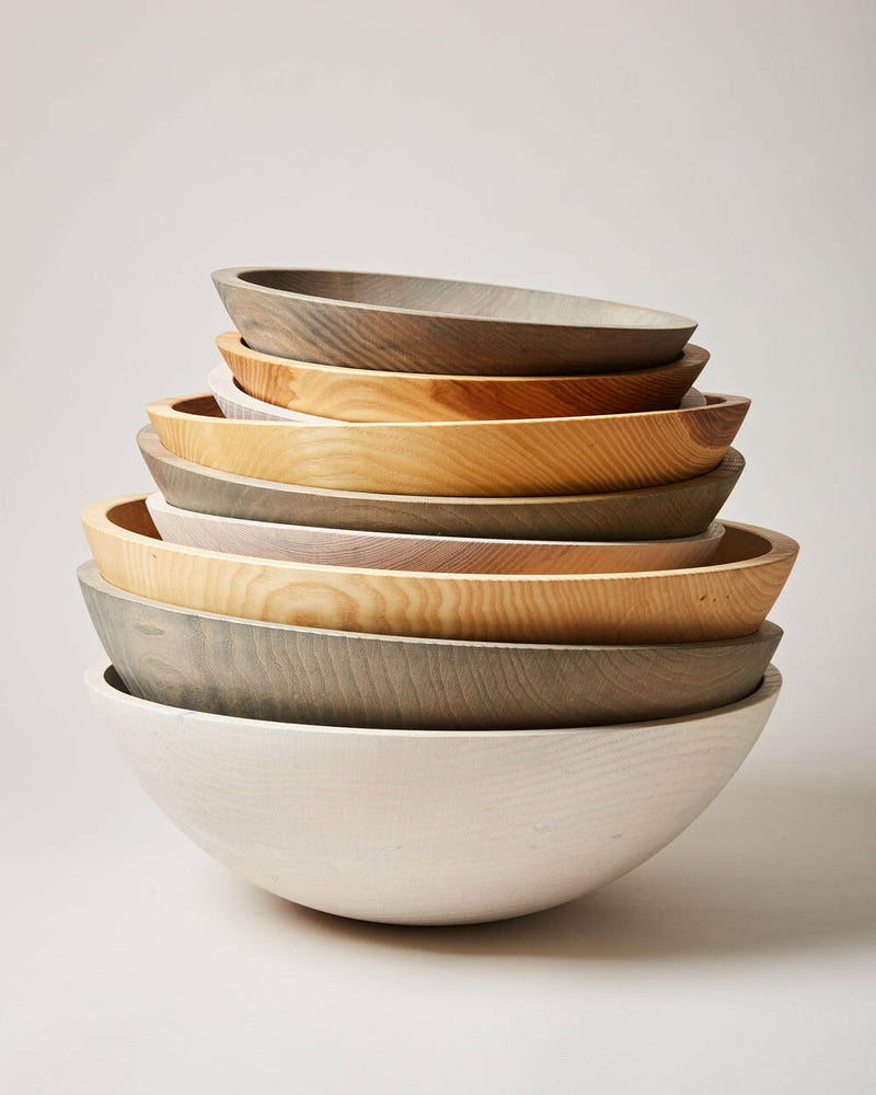 Farmhouse Pottery | Crafted Wooden Bowls - 17 - Natural, featuring a nested design ideal for serving salads or as decorative pieces, embodying farm-to-table principles.