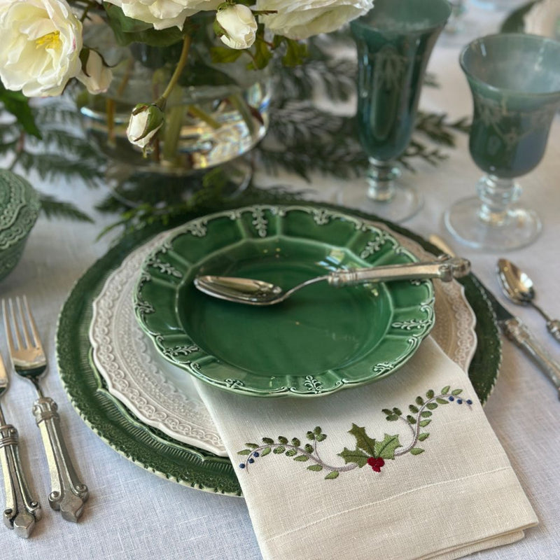 Arte Italica & Crown Linen Designs | Finezza Cream Dinner Plate