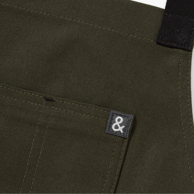 Hedley & Bennett | All Day Crossback Aprons - Olive Green with Black Straps