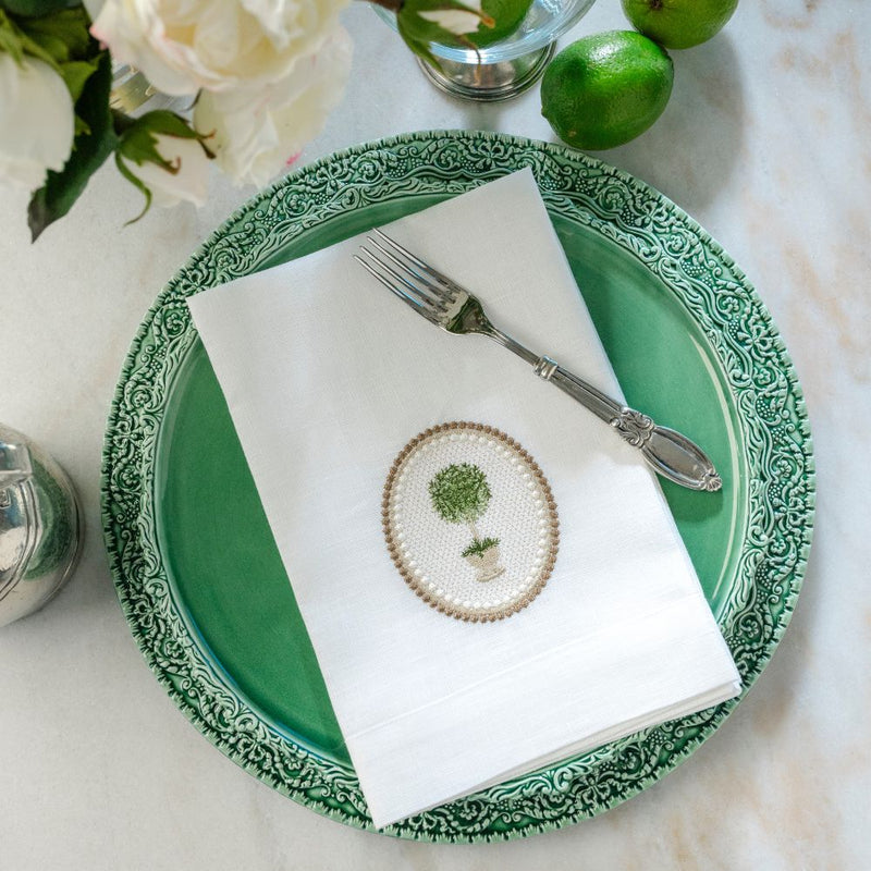 Arte Italica & Crown Linen Designs | Rialto Borghese Water/ Wine Glass - New: White with Gold