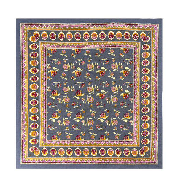 Couleur Nature | 71" x 106" Pansy Red & Grey Tablecloth