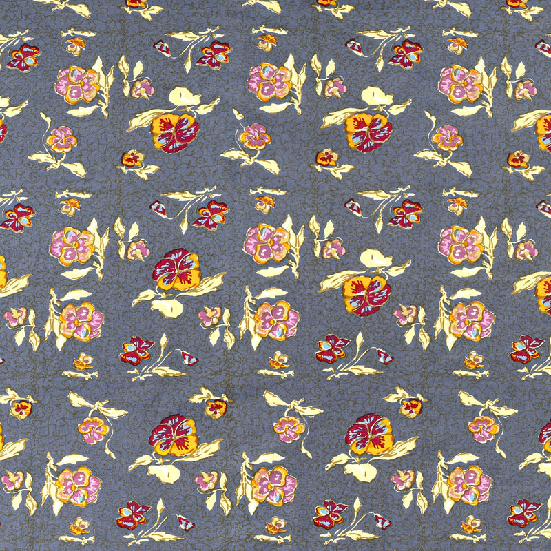 Caravan Home 71 x 106 Pansy Red & Grey Tablecloth featuring intricate floral patterns on French linen, handprinted for a classic, modern table setting.