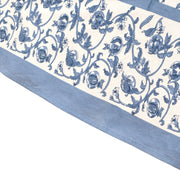 Caravan Home | 71 x 71 Granada Cornflower Blue Tablecloth with intricate floral and pomegranate design, hand-printed for versatile dining elegance.