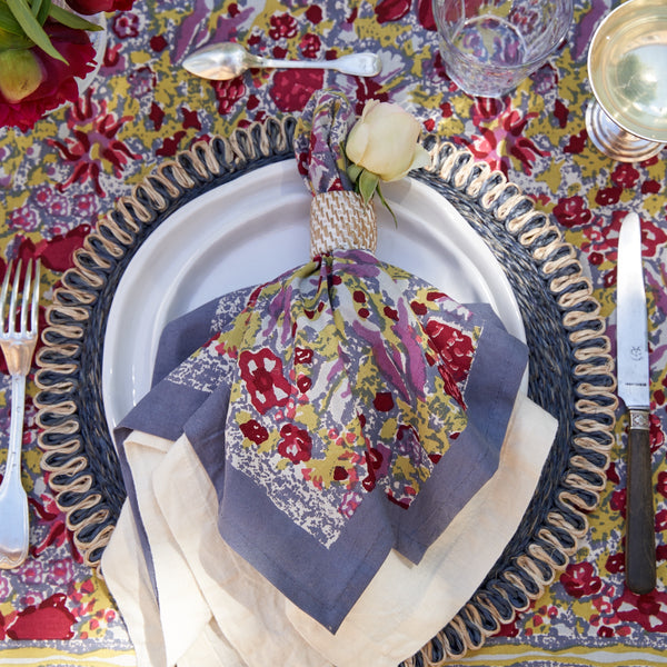 Couleur Nature | Jardin Napkins, Red & Grey, Set of 6