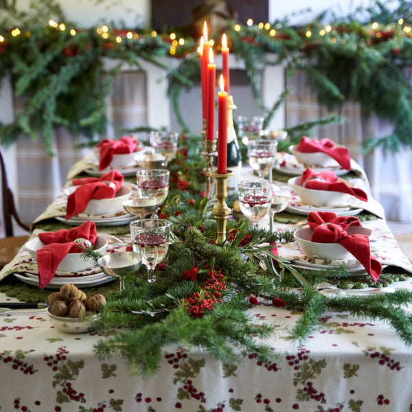 Couleur Nature | Gooseberry French Tablecloths, Red & Green