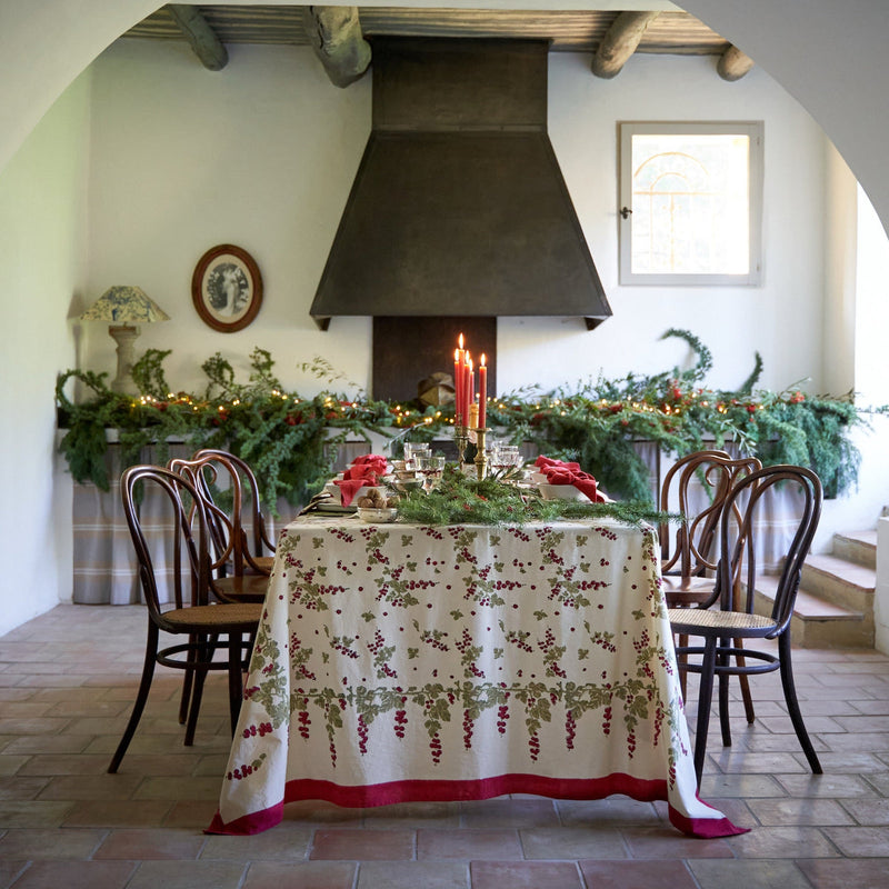 Couleur Nature | Gooseberry French Tablecloth, Red & Green