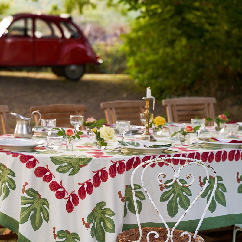 Couleur Nature | Fig French Tablecloths, Red& Green