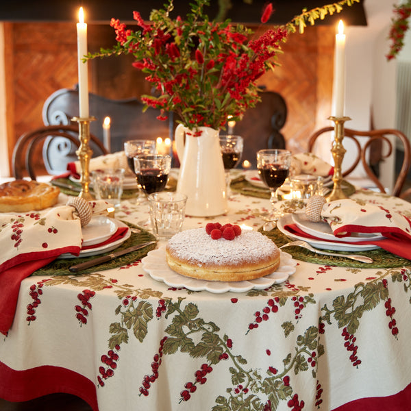 Couleur Nature | Gooseberry French Tablecloth, Red & Green