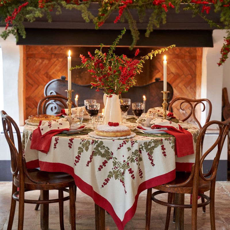 Couleur Nature | Gooseberry French Tablecloth, Red & Green