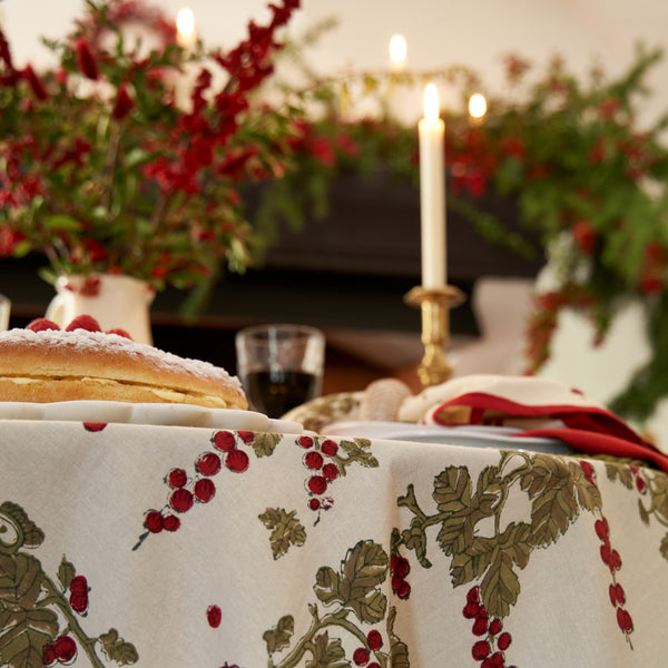 Couleur Nature | Gooseberry French Tablecloths, Red & Green