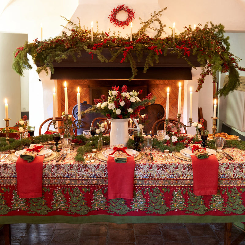 Couleur Nature | Noel French Tablecloths, Red & Green
