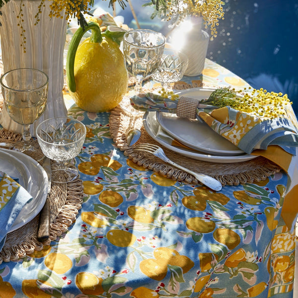 Couleur Nature | Citron Tablecloth, Bleu & Yellow