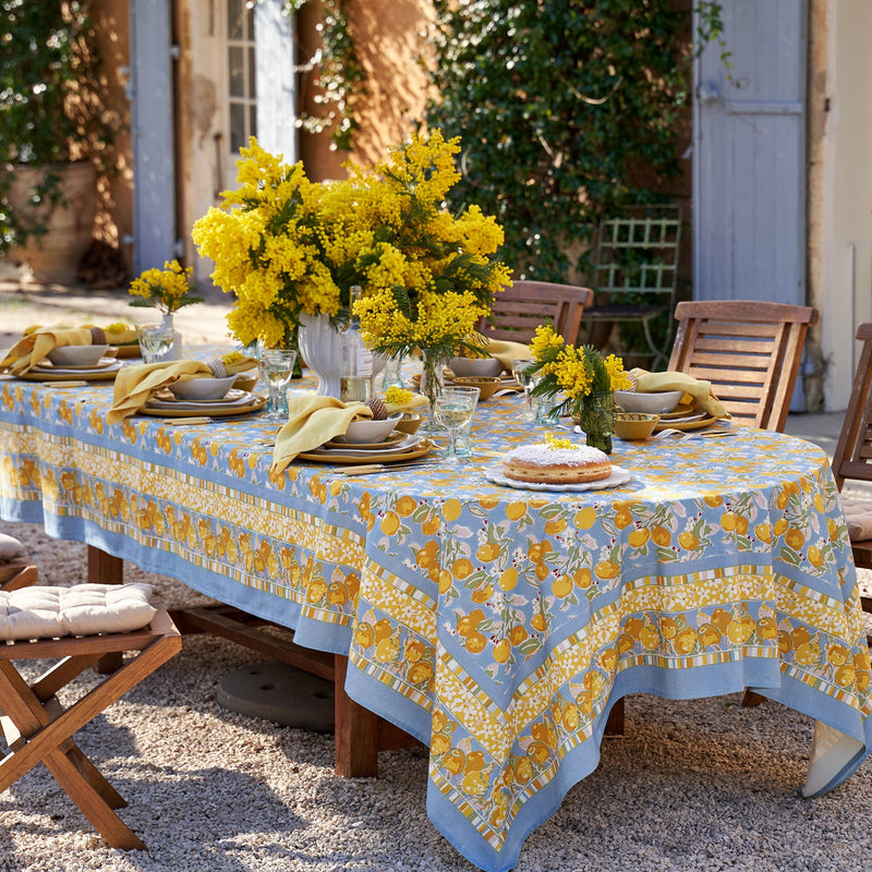 Couleur Nature | Citron Tablecloth, Bleu & Yellow