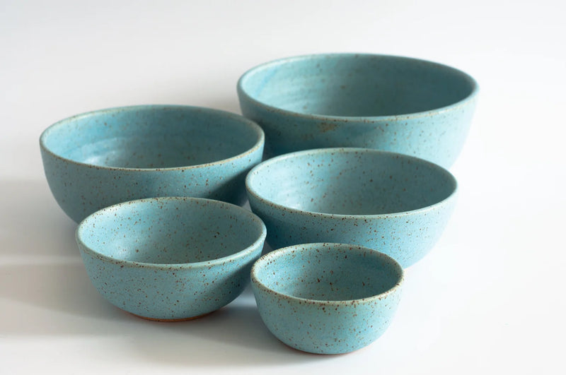 RachaelPots | Nesting Bowls Set Of Five, Nude/Light Blue