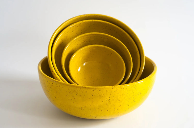 RachaelPots | Nesting Bowls Set Of Five, Nude/Light Blue