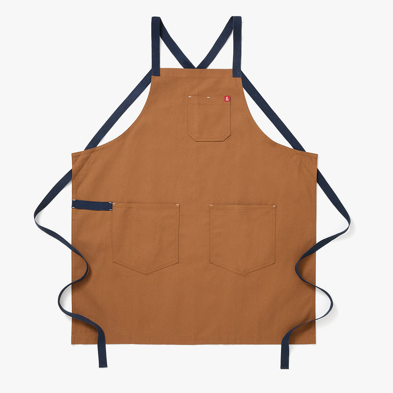 Hedley & Bennett All Day Crossback Apron, Denver Brown — front view