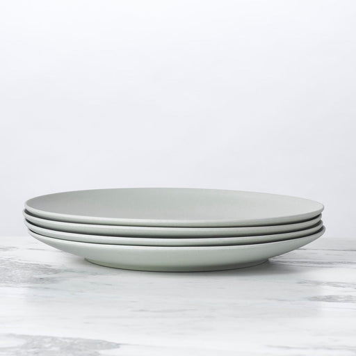 Fable New York | Bamboo Plates & Dinnerware - Dinner Plate (Set of 4) - Glass Slipper shown stacked on a marble surface, illustrating eco-friendly, durable design.