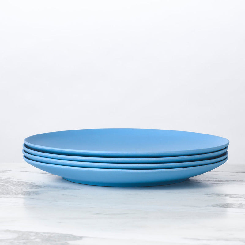 Fable New York | Bamboo Plates & Dinnerware - Dinner Plate (Set of 4) - Robins Egg, eco-friendly blue plates crafted from sustainable bamboo fiber.