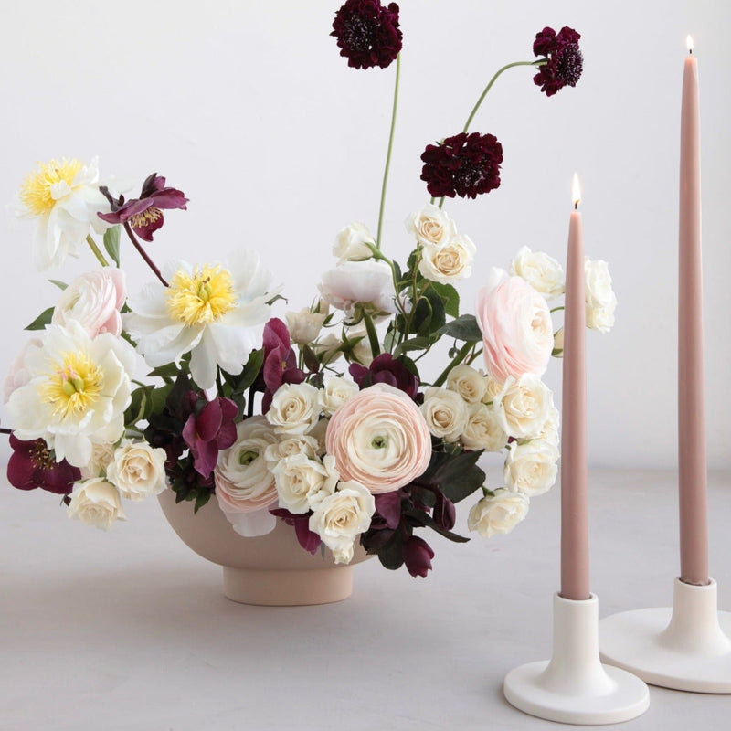 The Floral Society | Dipped Taper Candles, 18 Inches Greige