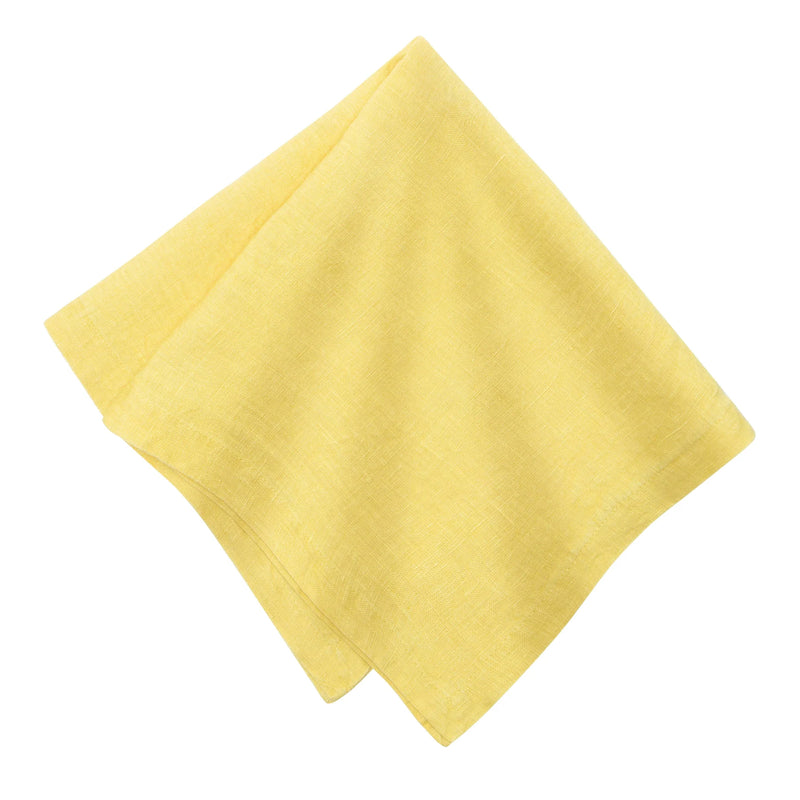 Caravan Home | 21 x 21 Citrus Everyday Napkin Set of 4, oversized and hand-dyed, showcasing refined craftsmanship with mitered corners for an elevated dining experience.
