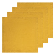 Caravan Home | 21 x 21 Dijon Everyday Napkins Set of 4, showcasing oversized, hand-dyed linen napkins with mitered corners, perfect for refined dining.