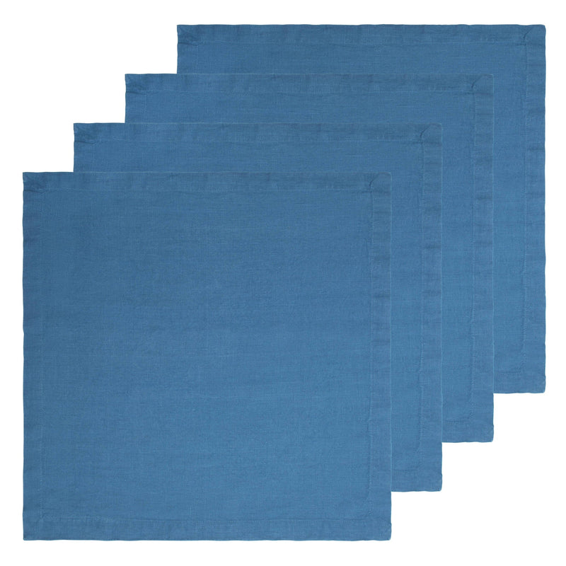 Caravan Home | 21 x 21 Lake Everyday Napkins Set of 4, featuring mitered corners and pre-washed linen for softness, enhancing your dining experience with elegance and versatility.