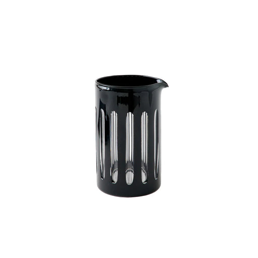 Sir|Madam Empire Mixer, Tuxedo: A sleek, glossy black beaker with fluted sides and a spout, inspired by 1920s skyscrapers. Ideal for classic cocktails.