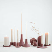 The Floral Society | Candle Holders - Grand - Tall - Earth, a hand-finished ceramic taper holder with a clean, matte finish, perfect for standard candles.