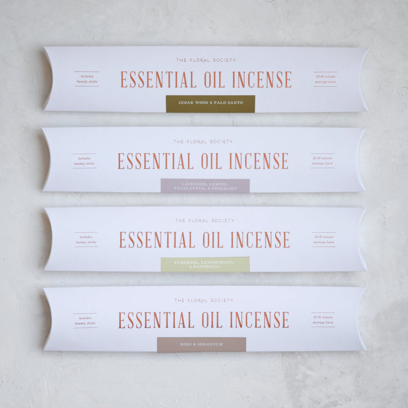 The Floral Society | Essential Oil Incense, Rose & Geranium