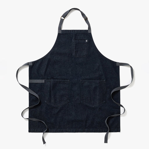 Hedley & Bennett | Essential Aprons - Jack Navy Denim features durable cotton canvas, adjustable neck strap, and multiple pockets for versatile cooking in style.