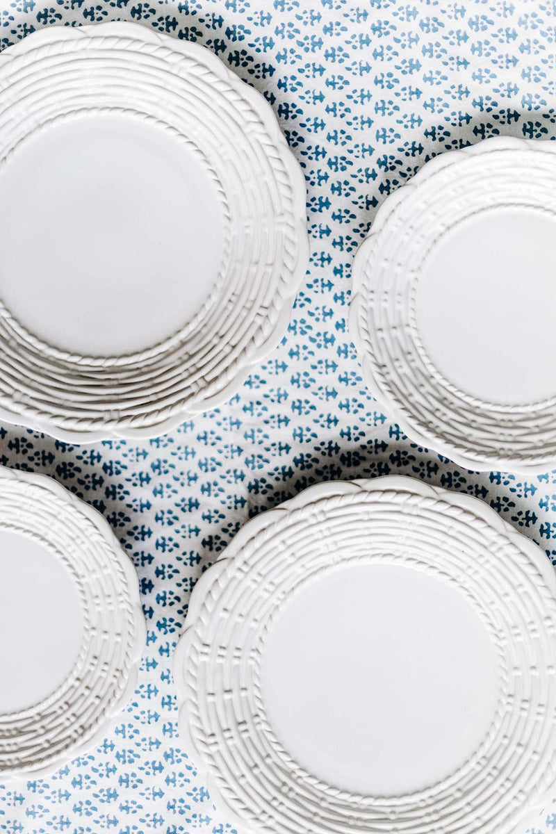 Provvista Designs | Basket Jubilee Dinner Plate, White