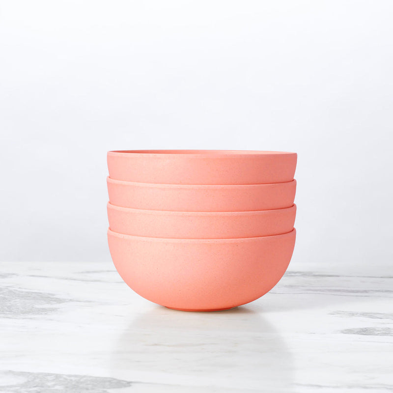 Fable New York | Bamboo Plates & Dinnerware - Cereal Bowl (Set of 4) - Sunsets, showcasing a stack of medium-sized bamboo bowls, ideal for sustainable dining.