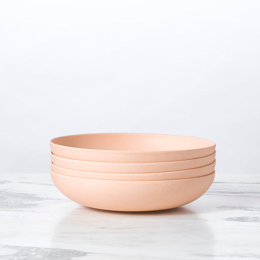 Fable New York | Bamboo Plates & Dinnerware - Low Bowl (Set of 4) - Sun Rises, featuring a ceramic look, ideal for eco-conscious dining.