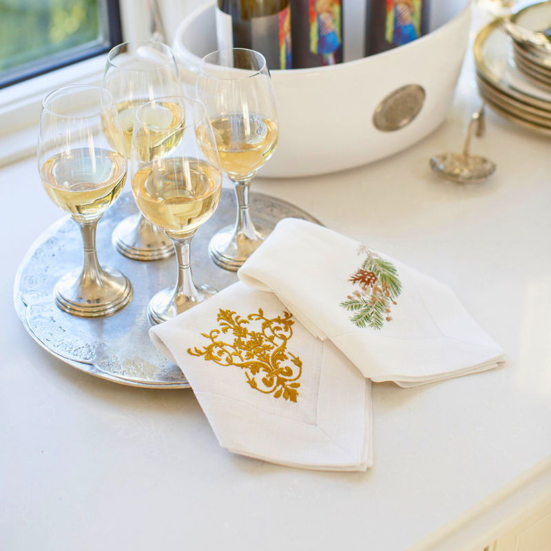 Arte Italica & Crown Linen Designs | Fall Sprig Large Napkin