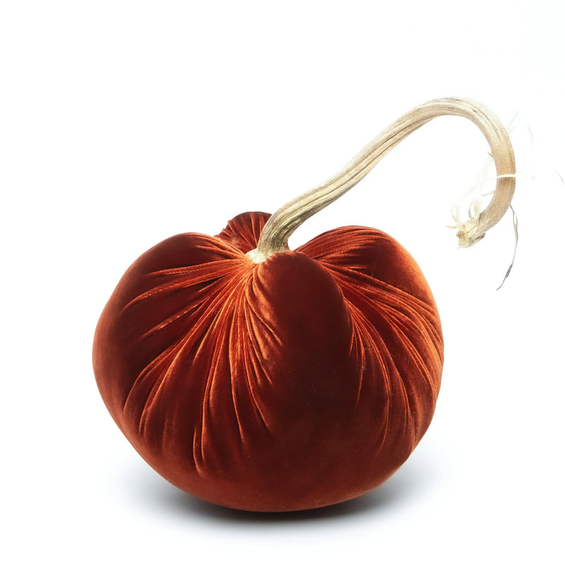 Hot Skwash | Silk Velvet Pumpkin - Bronze - Jumbo, featuring a unique, naturally sourced stem, handcrafted for elegance and charm by artisans in Oregon.