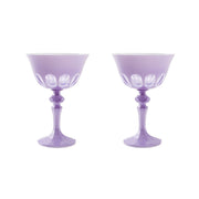 Sir|Madam Rialto Glass Coupe in Lupine, Set of 2, on white background