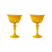 Sir|Madam Rialto Glass Coupe in Saffron, Set of 2, on white background
