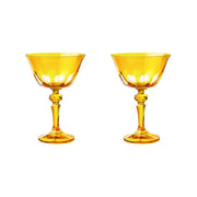 Sir|Madam Rialto Glass Coupe in Ginger, Set of 2, on white background