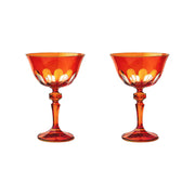 Sir|Madam Rialto Glass Coupe in Lolita dark red, Set of 2, on white background