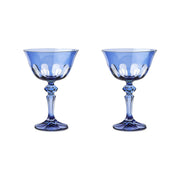 Sir|Madam Rialto Glass Coupe in Thistle (translucent light blue), Set of 2, on white background