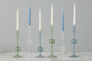 Clear Glass Large Pair Candlestick from Etú HOME, elegantly designed for versatile home decor, perfect for enhancing any dining or living space.