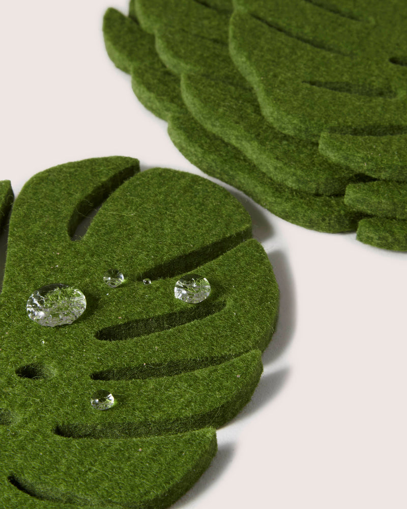 Graf Lantz | Merino Wool Monstera Coaster Solid 4 Pack