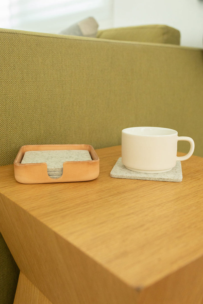 Graf Lantz | Kobon Leather Square Tray - Natural